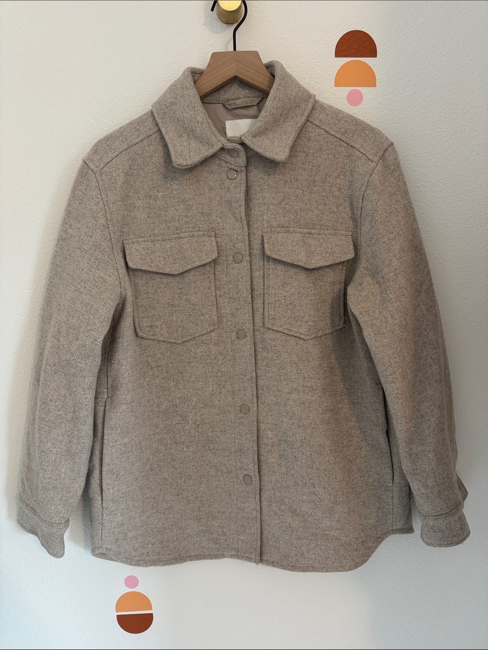 H&M Tan Utility Shacket Jacket N0132